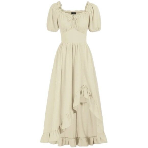 Scarlet Darkness Dresses & Skirts - Scarlet Darkness Renaissance Corset Dress Cottagecore Ruffle Ruched Drawstring S